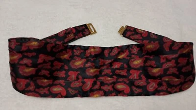 Vintage Satin Richards Paisley Pleated Adjustable Mens Formal Prom Cummerbund - Image 1 of 4