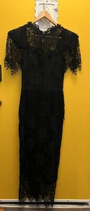 Lorrie Kabala Vintage 80s Lace Black High Neck Victorian Wedding Dress - Bild 1 von 21