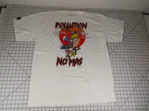VTG Mojado Brothers "Pollution No Mas" XL T-Shirt RARE 90s LA Art Graffiti - Foto 1 di 6