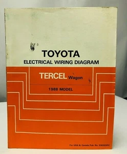 1988 TOYOTA TERCEL Wagon Electrical Wiring Diagrams Shop Repair Manual EWD - Bild 1 von 6