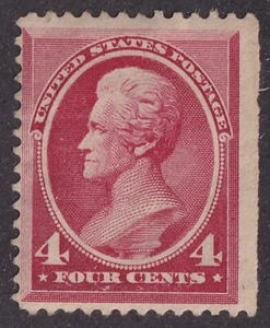 MATT'S STAMPS SCOTT#215 ANDREW JACKSON 4-CENT CARMINE, MINT HINGE REMNANT CV$190 - Picture 1 of 2