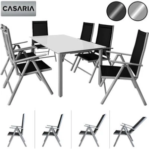 CASARIA® Sitzgruppe Alu Sitzgarnitur Gartenmöbel Essgruppe Garten Tisch Set - Bild 1 von 14