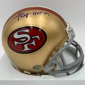 JOE PERRY signed SAN FRANCISCO 49ers Riddell VSR4 T/B Mini Helmet HOF '69 - BAS - Picture 1 of 8