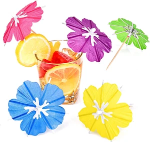 Drink Umbrellas Cocktail Picks Parasol Cocktail Umbrellas Sticks with Wood Tooth - Picture 1 of 12