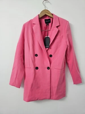 Blazer Brave Soul Longline Mujer Talla UK8 EU36 Rosa Doble Pecho Foto 1 de 4