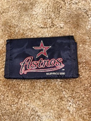 VTG Houston Astros 2000s Y2K Nylon Wallet Burnt Orange (READ) MLB/ Rico - Image 1 of 4