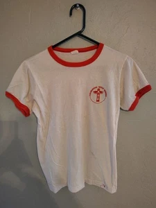 T-shirt vintage boy scout BSA anni 70 Haliburton Reserve, Youth Medium - Foto 1 di 6