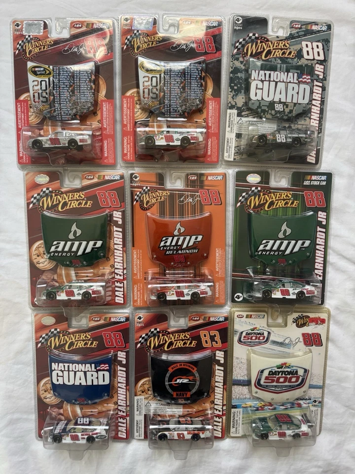 Dale Earnhardt Jr #88 Diecast Cars With Hood Magnet 1:64 Lot Of 9 - Image 1 of 4