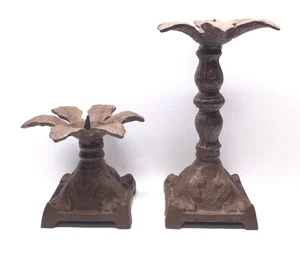 Candelabros vintage de hierro fundido PESADOS - Imagen 1 de 9