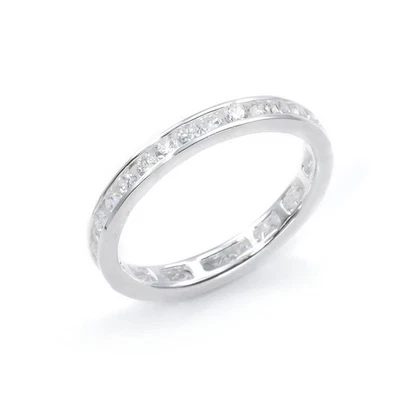 Silverly Anello Argento 925 Con Zircone Brillante Taglia 115 - Immagine 1 di 4