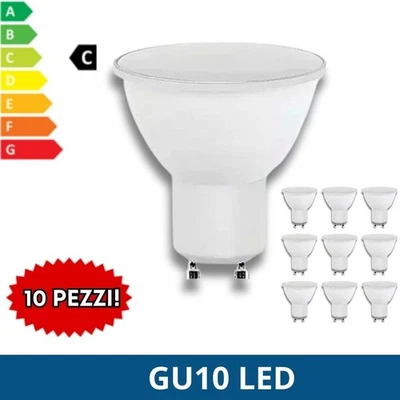 GU10 LED | 10 FARETTI da 3W 6W 9W 12W | LUCE FREDDA NATURALE CALDA - Immagine 1 di 4