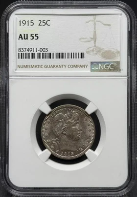 1915 Barber Quarter NGC AU-55 - Image 1 of 2
