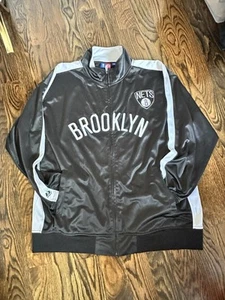 Brooklyn Nets Majestic NBA Team Jacket Men’s Size 3XL White - Picture 1 of 4