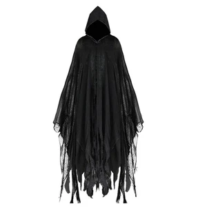 Halloween Hooded Cloak Grim Reaper Cosplay Costume Medieval Renaissance Cape ... - Picture 1 of 5