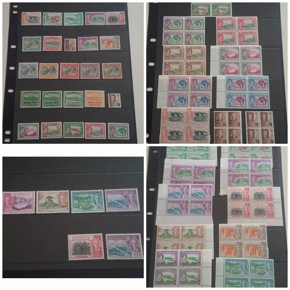 Rare Dominican Commonwealth King George V KGV Stamps-Block, Singles, Overprints  - Image 1 of 4