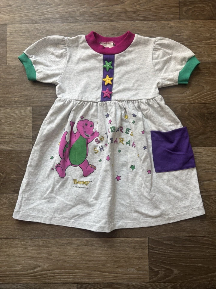 Vestido Barney Vintage 1993 tamanho 5 - Imagem 1 de 4