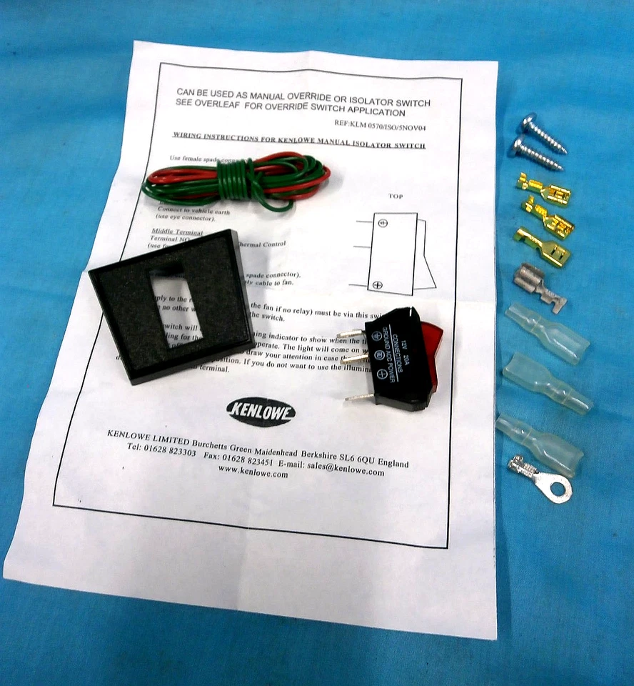Kenlow 12V Fan Control Over Ride Switch for Radiator Cooling Fan. - Image 1 of 1