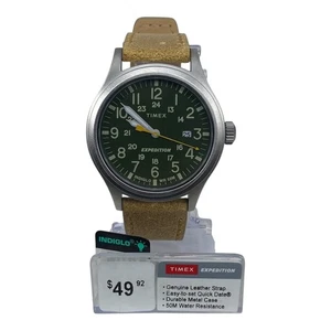 Timex TW4B23000 Herren "Expedition" Leder Indiglo Uhr Scout Date NEU - Bild 1 von 4