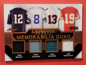 Tom Brady GAME USED JERSEY CARD #4/25 Joe Montana DAN MARINO Troy Aikman 4 LEAF - Picture 1 of 3