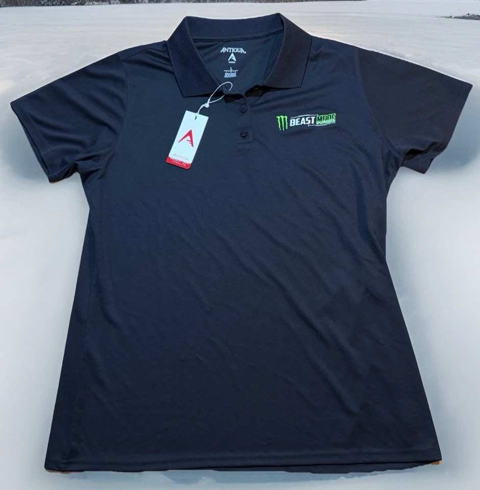 Antigua Women's Clever Desert Dry Golf Polo Neon Peach Orange Size S Small