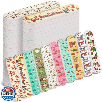 50 Pack Christmas Mini Nail Files Gifts Bulk Holiday Mini Emery Boards Double - Image 1 of 4