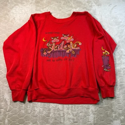 Sudadera De Colección Años 80 Drunk Cats Are We Have Fun Yet Talla Lg Usada Desteñida Santa Cruz Foto 1 de 4