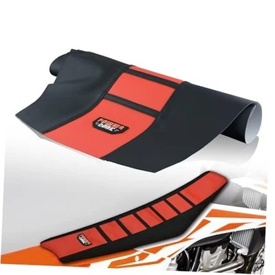 Cubierta de asiento para moto de cross - Pinza universal antideslizante cubierta de asiento para moto de cross negra-roja Foto 1 de 4