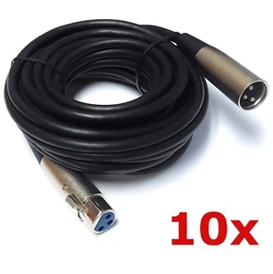 10 Pack Lot XLR Shielded Balanced Microphone Mic Audio Cable Male to Female 25ft - Picture 1 of 8