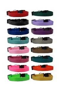 Nylon Dog Collar Bulk Packs Assorted Colors Choose Size & Amount Rescue Shelter - Picture 1 of 9