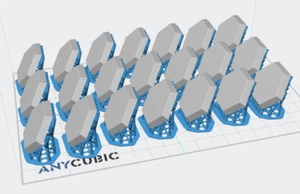 Resin 3D gedruckt Battletech Hex Bases x21 - Schrägwinkel passend zu CGL-Kunststoff - Bild 1 von 3