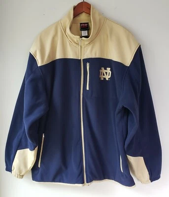 Men's Notre Dame Jacket Fleece Genuine Stuff Full-Zip Pockets Size XL  - Image 1 of 4