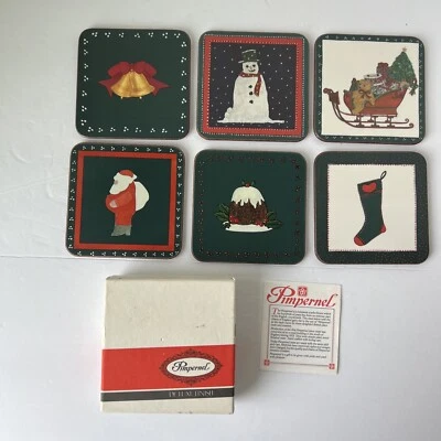 Posavasos de Navidad Pimpinela con respaldo de corcho collage surtido (6) ~ en caja original Foto 1 de 4