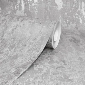 Havana Grey Distressed Industrial Metallic Wallpaper Paste Wall A.S Creation - Picture 1 of 2