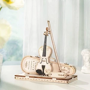 ROKR 3D Mini Violin Wooden Instrument Model Kit Puzzle Gifts for Boys/Girls - Picture 1 of 10