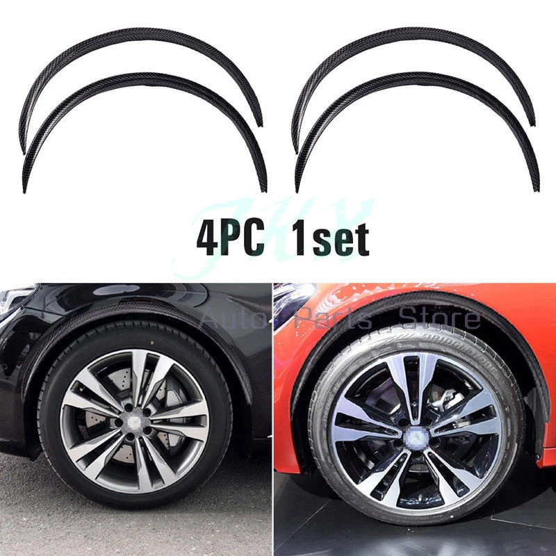 4x Carbon Fiber Color Car Flare Protector Fender Arch Strip Wheel Lip Eyebrow k - Image 1 of 4