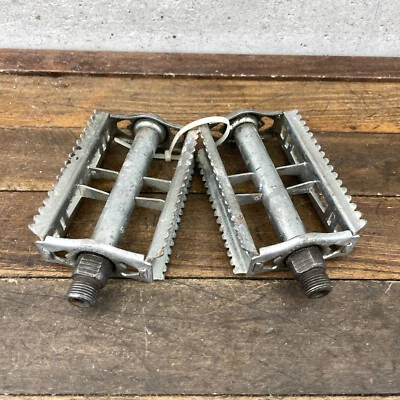 Vintage Rat Trap Pedals 9/16 in Old School BMX Union Steel Klunker 70s 80s - Image 1 of 4
