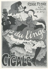 Revue Feerie Cafe Concert La Cigale Jules A. Grün Kunstdruck Werbung 1004