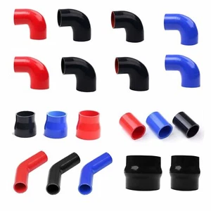Straight/45/90 Degree Silicone Hose Reducer Intercooler Coupler Turbo Black Red - Picture 1 of 10