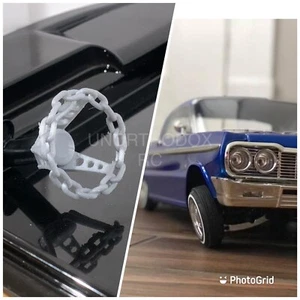 Redcat Rc SixtyFour Impala 3D Printed 1/10 Chain link Steering Wheel Sixty Four - Picture 1 of 9