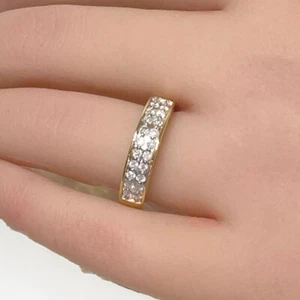 Diamond Eternity Ring Size N 1/2 9ct Gold 3.2grams - 4.2 mm Wide - Picture 1 of 6