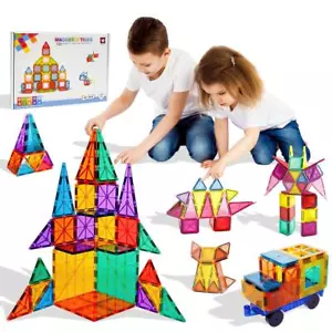 Magnetic Building Blocks Tiles for Kids 45PCs Colorful Transparent Play Set Game - Picture 1 of 8