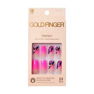 COLLA PRONTA DA INDOSSARE GOLDFINGER INCLUSA 24 UNGHIE LUNGHE - #GD39 - Foto 1 di 7