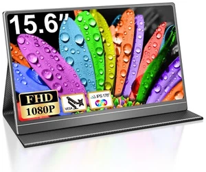 Portable Monitor 15,6 Zoll,Mobiler Bildschirm mit USB C HDMI 1080P HDR VESA - Afbeelding 1 van 8