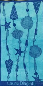 MEERMUSCHELN BLAU AQUA JUMBO STRANDTUCH 100% ÄGYPTISCHE BAUMWOLLE 90cm x 170cm - Bild 1 von 1