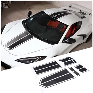 Roof Racing Stripes Overlay Graphic Decal Vinyl Fit For Corvette C8 2020-2024 - Picture 1 of 16