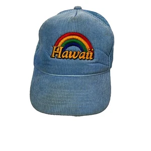Maui Hawaii Mütze Cap Snapback Trucker blau Cord Regenbogen Strand 80er Vintage - Bild 1 von 7