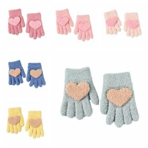 2 Paar weiche warme Kinderhandschuhe süße Fünf Finger Handschuhe Outdoor Sport - Bild 1 von 18