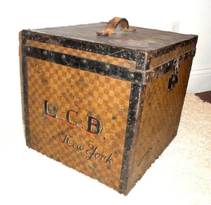 AUTHENTIC Vintage Louis Vuitton Storage Trunk * Metal Framed with DAMIER Canvas! - Picture 1 of 12