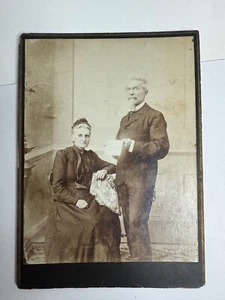 Ende 1800er Kabinettkarte älteres Paar Trauer viktorianisch identifiziert Adolf Weiss - Bild 1 von 3