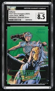 2022 Fleer Ultra Avengers Medallions Emerald 9/10 Valkyrie #M-40 CGC 8.5 0d0g - Picture 1 of 3